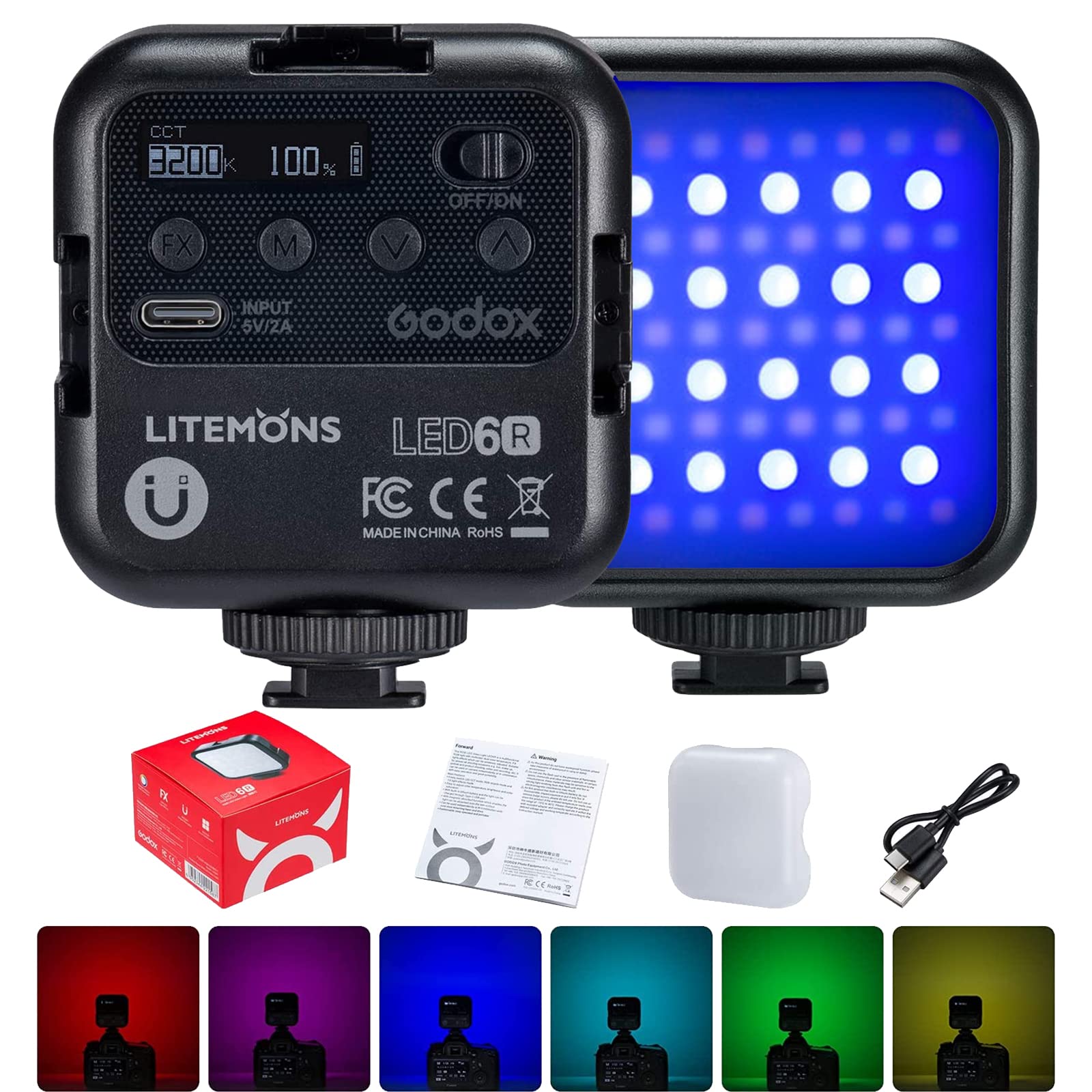 Amazon | 【Godox正規代理店】GODOX LITEMONS LED6R ビデオライト RGB